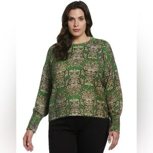 ELLA RAFAELLA Green Patterned Women's Sweatshirt